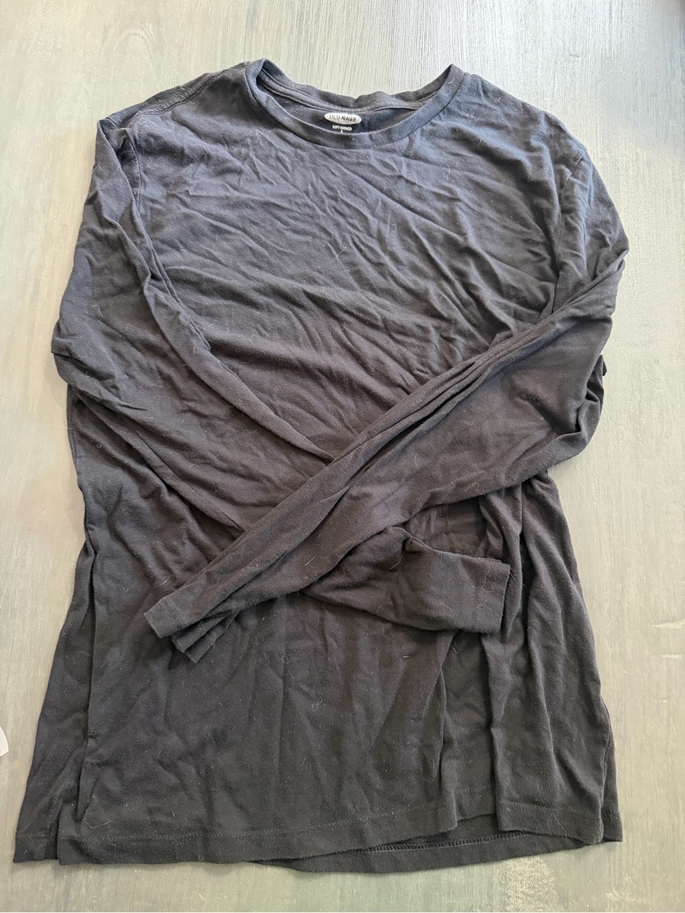 Old Navy Women’s Soft Washed Long Sleeve T Shirt Black Size L Casual